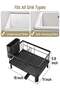 Dish Drying Rack - Space-Saving Dish Rack for Kitchen Counter, Stainless Steel Dish Drainer with Utensil Holder and Drainboard (Black) - 3