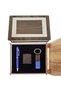 Navy Blue Pen Keychain and Lighter Set with Special Wooden Box