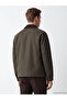 Khaki Velvet Collar Men's Jacket - 4