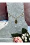 Women's Steel Pendant Blue Stone Marquise Eye Design Anklet - 2