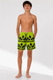 Children's Premium Swim Shorts with Zipper Pockets and Mesh Lining - Neon Green