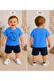 100% Cotton Hopidik Skateboarded Cute Dino Printed Top and Bottom Two-Piece Summer Baby Set - 4