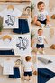 100% Cotton Hopidik Skateboarded Cute Dino Printed Top and Bottom Two-Piece Summer Baby Set - 4