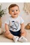 100% Cotton Hopidik Skateboarded Cute Dino Printed Top and Bottom Two-Piece Summer Baby Set