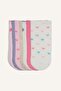 Heart Patterned Seamless 7-Piece Cotton Long Light Pink Socks for Baby Girl H9225A5Ns