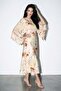 Powder Collar Detailed Relaxed Fit Long Sleeve Midi Dress
