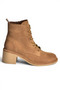 Z555670602 Mink Genuine Leather Suede Thick Heeled Women's Boots - 5