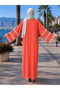 Flared Sleeves, Three-Stripe Accessory Detail, Loose Fit, Dress That Can Be Worn on Casual and Special Occasions. - 4