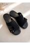 Gny Women's Black Buckle Slippers Daily Comfortable Summer Slippers - 3