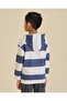 Boys White Striped Hooded T-Shirt - 3