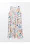 Trendlucky with Difference V-Neck Patterned A-Line Women's Dress - 5