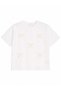 Nk Girl's Bow Appliqué Crew Neck Cotton T-Shirt 4-8 Years White - Salmon