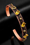 Women's Copper Bracelet Natural Citrine Stone Copper Adjustable Bracelet - 6