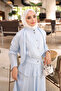 Baby Blue Snap Button Shirt and Skirt Set - 2