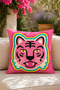 Pop Art Pink Cat, Tiger, Snake and Leopard Patterned Decorative Throw Pillow Covers Set of 4 Modern Living Room Pillows (Double-Sided) - 6