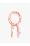 Stripe Patterned Pleated Square Satin Scarf Bandana