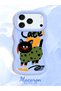 iPhone 17/18 Pro Max Compatible Case with Camera Protector Blue Silicone Couple Phone Case Cat Pattern - 2