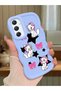 Samsung Galaxy A34 5g Compatible Case Camera Protector Blue Silicone Couple Phone Case Character Pattern