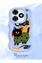 Tecno Spark 20C Compatible Case Camera Protector Blue Silicone Couple Phone Case Cat Pattern - 2
