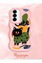 Samsung Galaxy A56 Compatible Case Camera Protector Pink Silicone Couple Phone Case Cat Pattern - 2