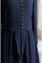Button Detailed Elastic Sleeves Hijab Double Set 2288-05 Navy Blue - 4