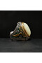 925 Sterling Silver Men's Power Stone Ring 7.5x16mm Pale Green Oval Cabochon Ottoman Style 14g - 4
