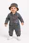 Unisex Kids Baby Jeans (Jeans) Dap Printed Overalls with Hat (6/9/12/18) Months