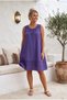 Purple Lace Collar Sleeveless Lined Skirt Embroidered Casual Cotton Woven Dress 102 55 - 7