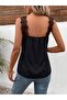 Lace Elegance! Women's Strappy V-Neck Sandy Blouse - 2