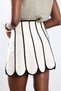 Women's Cream Piping Mini Skirt - 4