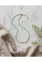 Crystal Bead Women's Necklace Gold Dorika Bead Detailed Turquoise Pearl Jewelry - 2