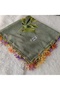 Handmade Needlework Writing, Scarf, Yemeni, Mevlit Cover, Head Cover, 4 Sides Embroidered, 100% Cotton, 100*100cm - 8