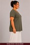 Women's Plus Size Casual Blouse - Front Back V-Neck Short Sleeve Blouse - 2