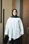 Women's Asymmetrical Cape Detailed Poplin Shirt White