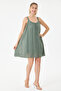 Khaki Italian Lace Short Dress with Straps, Sizes 40 - 44 - 4