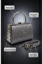 Women's Silvery Metal Handle Box Evening Dress Hand and Shoulder Bag - 6