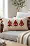 Botanical Embroidered Tassel Cushion Cover 35X55 cm - 4