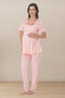 Enera Pink 4-Piece Maternity Set - Pajamas, Nightgown, and Robe Set with Easy Breastfeeding Feature - 2