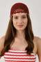 Fine Detailed Mesh Knitted Summer Beanie Y8257 Claret Red - 2