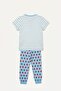 100% Cotton Regular Fit Short Sleeve Printed T-Shirt Printed Elastic Cuff Bottom 2-Piece Pajama Set for Girls - 2