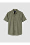 Ozmarka New Season Khaki Regular Fit Canvas Men's Shirt - 5