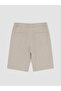 Özmarka New Season Gray Regular Fit Linen Blend Men's Shorts - 6