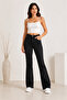 Women's Black Spanish Flare Lycra Denim Jeans
