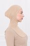 White Ninja Bonnet with Neck Collar Lycra Sports Bonnet Women's Practical Hijab Headscarf - Deniz Havuz - 4