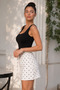 Women's Polka Dot Mini Skirt with Belt and Shorts - 4