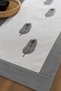 Buldan Stone Print Anthracite Leaf Patterned Runner - 3