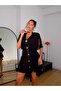 Women's Black Cape Detailed Buttoned Mini Dress - 2
