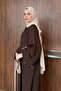Women's Sequin Embroidered Linen Bat Sleeve Dress - 8