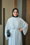Women's Striped Long Sleeve Dress White - 3