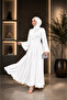 Modest Belted Satin Evening Dress